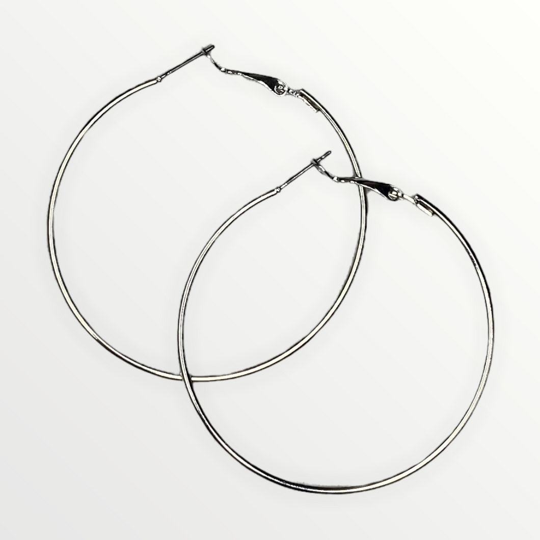 Medium Silver Hoops