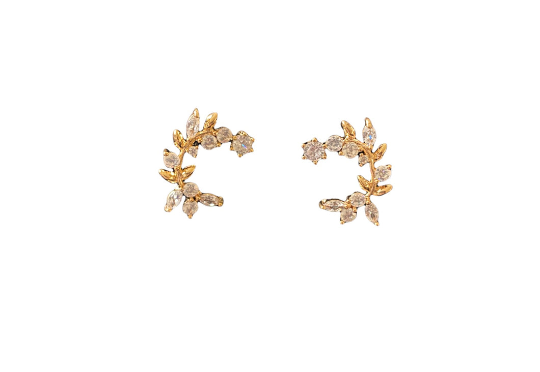 Diamond Leaf Earrings