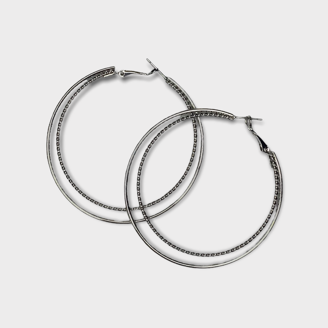 Large Double Hoops Earrings