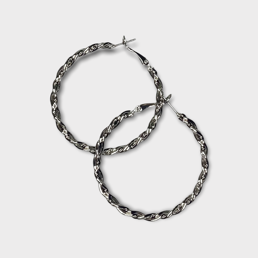 Medium Silver Hoops