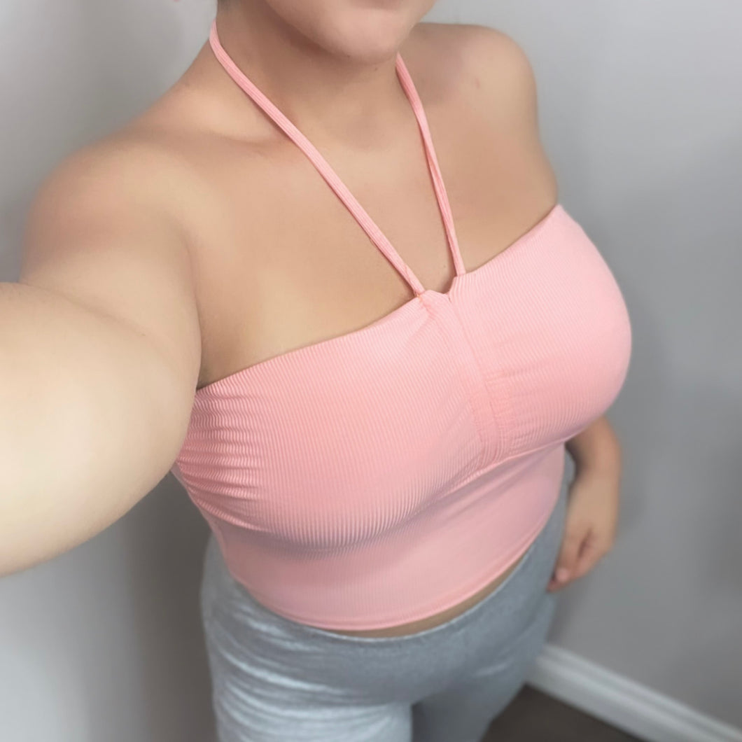 Peach Pink Halter Top